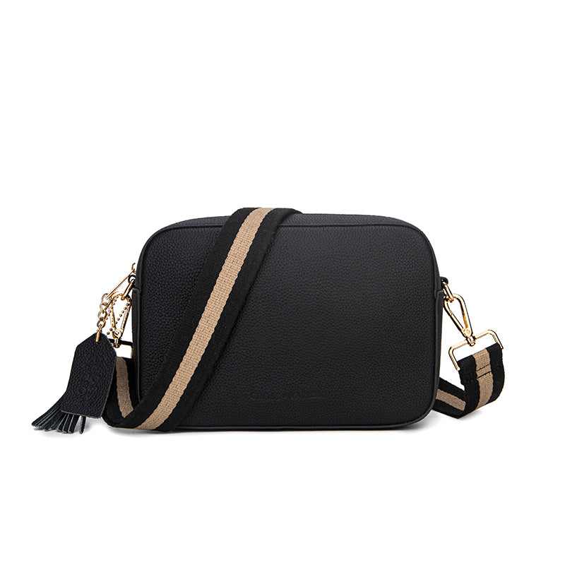 Premium Black Crossbody Bag: Giselle Bag in Top-Grade Genuine Leather ...