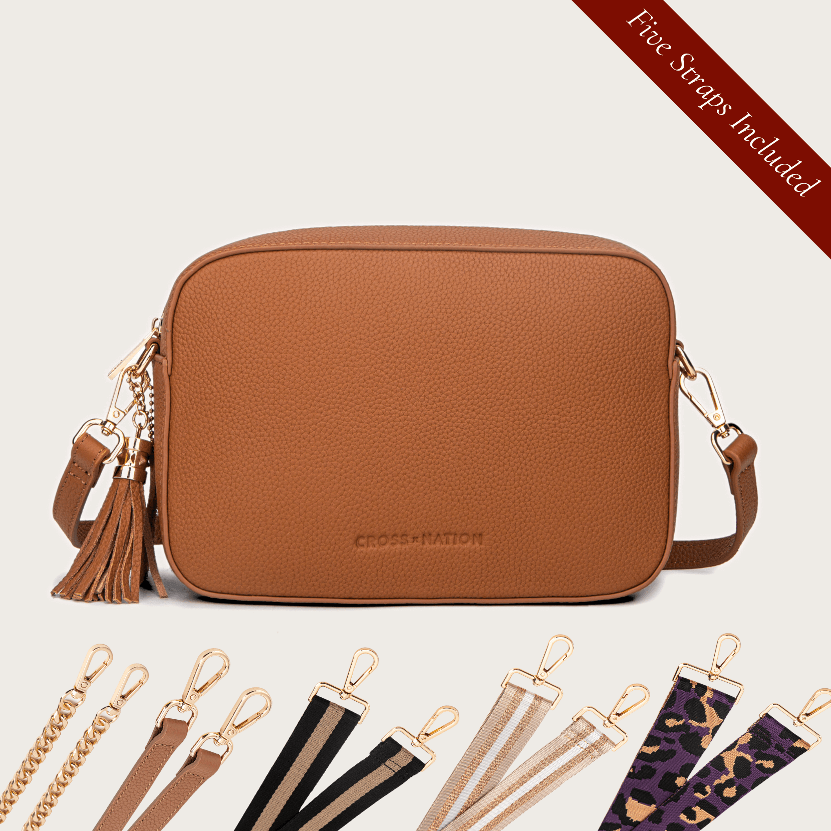 Giselle Bag Tan (5 Straps Included)