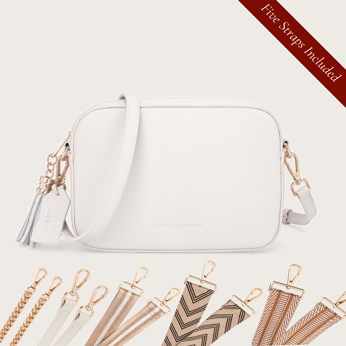 Giselle Bag Ivory (5 Straps Included)